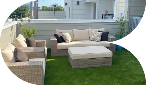 Seating adjustment on artificial grass