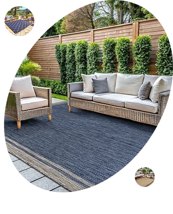outdoor carpets for Modern backyard seating area