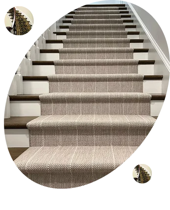 Curved stair carpets